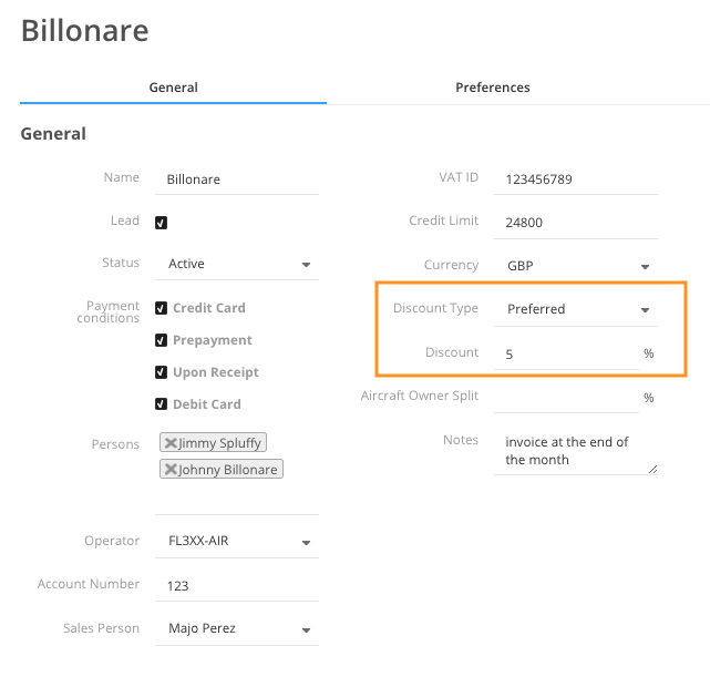 Accounts Module Discount